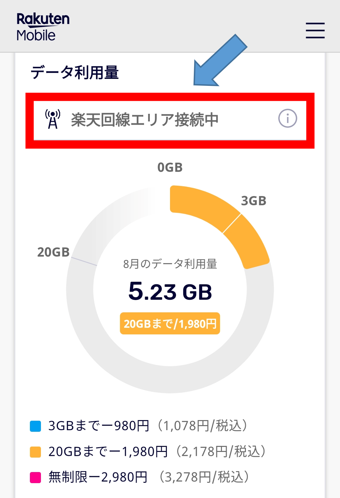 エリアの確認