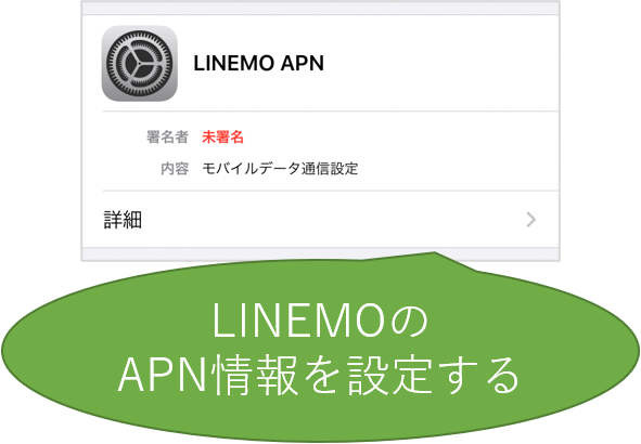 LINEMOのAPN設定