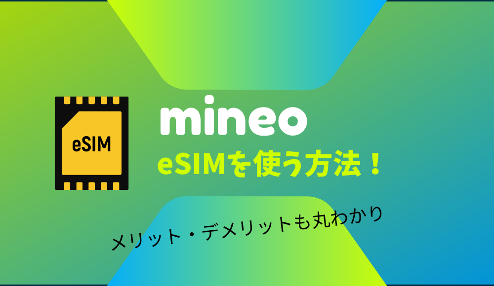 【即日開通】mineoでesimを使う方法！対応機種や再発行の手数料など詳しく解説